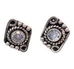 CHAITANYA EMPORIUM classic round ruby coloured cutstone silver toerings