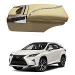 Oshotto PU Leather AR-02 Car Armrest Console Box Compatible with Lexus RX - Beige