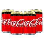 Coca Cola Vanilla Zero Sugar, 330ml (Pack Of 4)