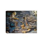 SHASWAT ART Buddha Sitting Canvas Painting with Wooden Box Frame for Living Room, Bed Room, Office, Hotels (46cm x 61cm)