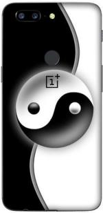 aadia One Plus 5t Matte Vinyl Ying Yang Printed Mobile Skin Sticker with Scratch Resistant Lamination