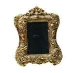 KridayKraft Aluminium Rose Flower Photo Frame With Gold-Plated Design Useful for Boys and Girls Home Decor, Wall Decor, Gifting and Showpiece (Golden, 24X19 CM)