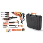 Cheston Orange Plastic, Carbon Steel 13Mm Power Drill Kit 750W Powerful Impact Drill Machine Kit