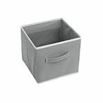 Craft Bazar Foldable Square Storage Bins Cubes Organizer Box with Side Handle I Non-Woven Fabric Storage Box for Home Organiser Kids Toys and Wardrobe Clothes (Pack of 1, Grey)