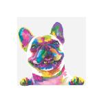 Random Printed Multicolor French Bull dog Canvas Painting