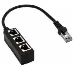 Tech Gear RJ45 Ethernet Cable Splitter Network Adapter,Ethernet Splitter 1 to 3 Cable Adapter Suitable Super Cat5, Cat5e, Cat6, Cat7 LAN Ethernet Socket Connector Adapter LAN Splitter (1to3)