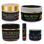 NOX DETOX Skin & Hair Care Combo of Brightening Face Cream, Face & Body Scrub, Hair Fall Control Night Hair Mask, Smell-Be-Gone Underarm Cream & Strawberry Lip Balm For All Skin Types (Set of 5)