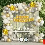 Hemito Gold,White Marrige Wedding Haldi Celebration Decoration Combo