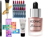 Chiwa Rosedale Glazed Color Board Eyeshadow Palette & ADS 12 Balm Matte Lipsticks & LA Yellow Concealer Corrector & Matte Face Primer