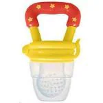 Ineffable Baby Soother BPA-Free Silicone Food Nibbler for Fruit and Veggie with Rattle Handle (Multicolour, 0-24 Months) (Pack of 1) (Yellow Soother)