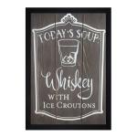 Chaque Decor Today'S Soup Whiskey With Ice Croutons Texture Paper Framed Art Print 19.25 Inches X 13.25 Inches,Perfect for Home Decor, For Living Room, Bed room, Office, Hotel,wall decoration
