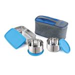 Cello Dishwasher Safe Blue Stainless Steel Lunch Box - 250 ml