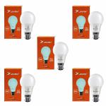 JIVAH 9-Watt LED Bulb | Full Glow Energy Saver 3 Star LED Bulb | Base -B22|For Bedroom |Decoration | Wedding | Home | Office| Crystal White, Pack of 5