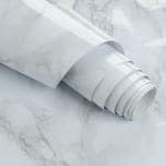NAREVAL White Marble Decal Top Stick Door Wardrobe Wall Papers Vinyl PVC Cupboard(60*200 cm)