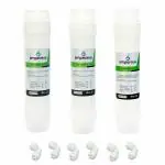 AMPEREUS Quick Fit (Push-in) Inline Filter Complete Set with Pre Carbon, Sediment Filter, Post Carbon Filter with Connectors Suitable for All Kind of Domestic RO/UV/UF Waterpurifer