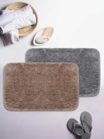 Bianca Plush Ultra-Soft Fluffy Bath Mat with Non-Slip Rubber Back (80 x 50 cm) 2 pcs (C_ BM682_ BM681)