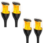 Homehop Solar Light Outdoor Waterproof Flickering Flame Torch Garden Pathway Lawn Lamp (Pack of 4) Incomplete