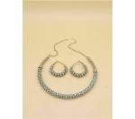 Gyaan Jewels Handmade Gold Plated Alloy Earring and Necklace Set Silver (Women, Girls) Free Size