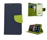 Fastship Honor 8 Lite Flip Cover | Canvas Cloth Durable long life | Inside Pockets & Stand | Wallet Stylish Mercury Magnetic Closure Book Cover Leather Flip Case for Honor 8 Lite - Blue::Green