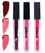 bq BLAQUE Matte Liquid Lipstick Combo of 3 Lip Color # 106-107-111 (Chocolate Mood, Coral Peach, Pinkish Peach, 12 ml)