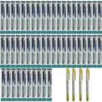 Hauser Fluidic Ball Pen Blue Pack of 40 and 4 Dual Highlighter
