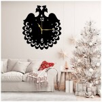 KANBI DECOR Premium Quality Black Wooden Wall Clock For Décor Home Stylish Latest 12 Inch Big Size Silent Decorative Designer Wall Clock for Home/ Living Room/ Bedroom| Office | 25x25 cm | Piece-1