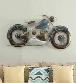 MGHY Metal Bullet Bike Wall Décor, Wall Art, Wall Sculptures | Decorative Wall Art (Gold)