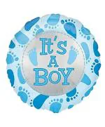 Hippity Hop Rubber Multicolor It'S A Boy Printed Round Foil Balloon