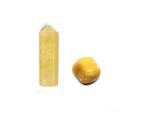 Astroghar Natural Yellow Aventurine Crystal Mini Healing Pencil And Tumble Set For Reiki Healing And Chakra Healing 30 mm