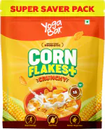 Yogabar Cornflakes 850g| Original and Healthier | Low Fat & Cholesterol | High Fibre | Deliciously Crunchy | All Natural CornFlakes | Breakfast Cereal 850g