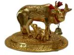 Astroghar Metal Mata Kamdhenu With Calf Idol Statue In White