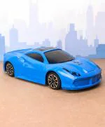 KiddyBuddy - Baby's Little World Pull Along String Car With Light - Blue