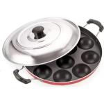 zms marketing-Appam Patra with Lid and Handle/kulipaniyaram pan nonstick/appe/aapee Paniarakkal with Lid 0.5 L Capacity 23.5 cm Diameter (Aluminium, Non-Stick)