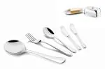Shapes Multicolor Stainless Steel Soup Spoon, Fruit Fork, Coffee Spoon, Butter Knife, Butter Dish (Set Of 21)