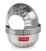 HAZEL Silver Stainless Steel Serving Bowl 300 ml Set of 6