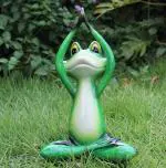Wonderland Green Yoga Frog Hands Folding Statue - 5.8 inch
