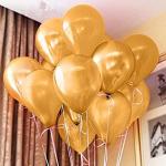 HD Metallic Finish Balloons for Birthday / Anniversary Party Decoration ( Golden ) Pack of 50