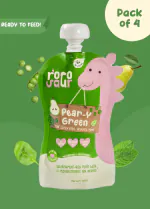 Rorosaur Baby Puree - Nutrient-Rich Puree with Pear, Spinach, Green Peas & Mint Pack of 4 100gmseach