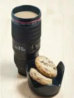 Fitaza Canon Camera Lens Shaped Coffee/Cup with 2 Lid Plastic Coffee Mug (350 ml)