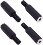fdealz 1/8 inch TS Female Jack Socket 3.5mm Solder Type DIY Audio Cable Connector (4 Pieces)