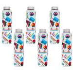 Home-Pro - 7 Wonders UV Printing & 3D Embossed Water Bottle, Stainless Steel Bottle Wide Mouth, Leak Proof, BPA Free | Single Walled Suitable for Both Indoor & Outdoor 1000ML Capacity Set of 6