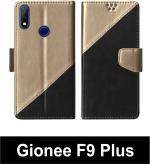 Sbms Gionee F9 Plus Black Artificial Leather Shock Proof Flip Cover