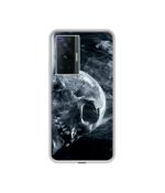 Casotec Skull Smoke Blue Scary Death Design Printed Silicon Soft TPU Back Case Cover for Vivo X70 Pro 5G