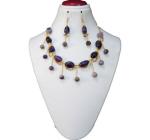 JAYA VISION ENTERPRISES Gemstone Amethyst Tumble & Beaded Crown Chakra Choker Necklace