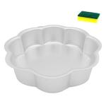 HAZEL Aluminium Flower Shape Cake Mould, Silver, 6 Inch