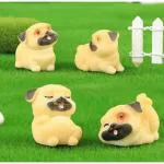 SATYAM KRAFT Dog Miniature Set for Unique Gift, Home, Bedroom, Living Room, Office, Restaurant, Table Top Decoration and Kids Toy (Multicolor, Pack of 4) (Model 2)