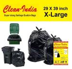 C I Clean India - Black Garbage Bags 10 pcs 29 inch x 39 inch (Pack of 3)