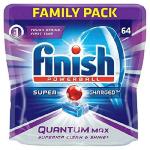 Finish Quantum Powerballs Dishwashing Detergent Tablets - Regular 64 Tablets | 12x Power with Salt & Rinse Aid Action/ | With Silver Protection
