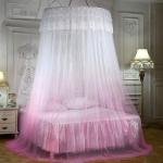 Classic Mosquito Net for Double Bed Super King Size 2 in 1 Coloured Machardani Polyester Breathable Net - Pink