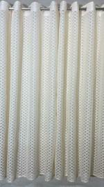 REHAAN Beige Checkered Net Semi Transparent Door Curtain, 122 x 214 cm (Pack Of 2)